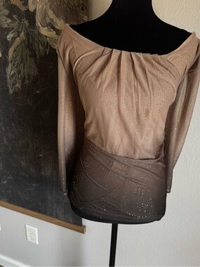 Sara Michelle Blush Sheer Sparkle Top